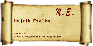 Majzik Etelka névjegykártya